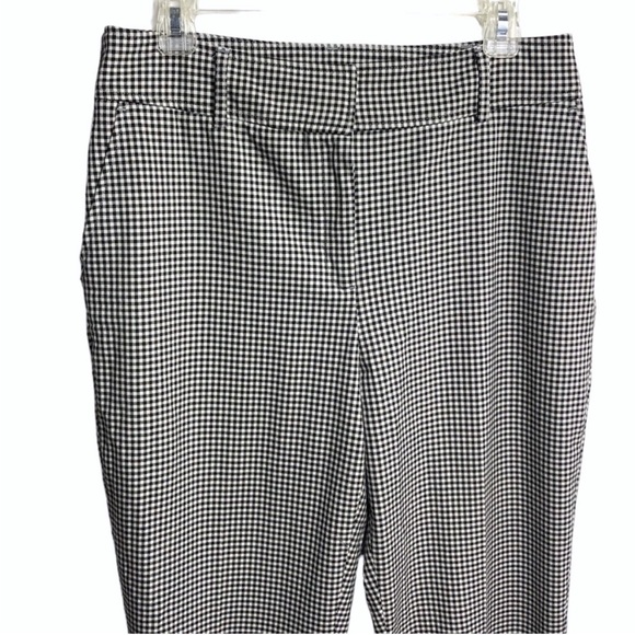Joie High Rise Women's Pants Black White Gingham Plaid Career Ankle Crop size 10 - Picture 14 of 16
